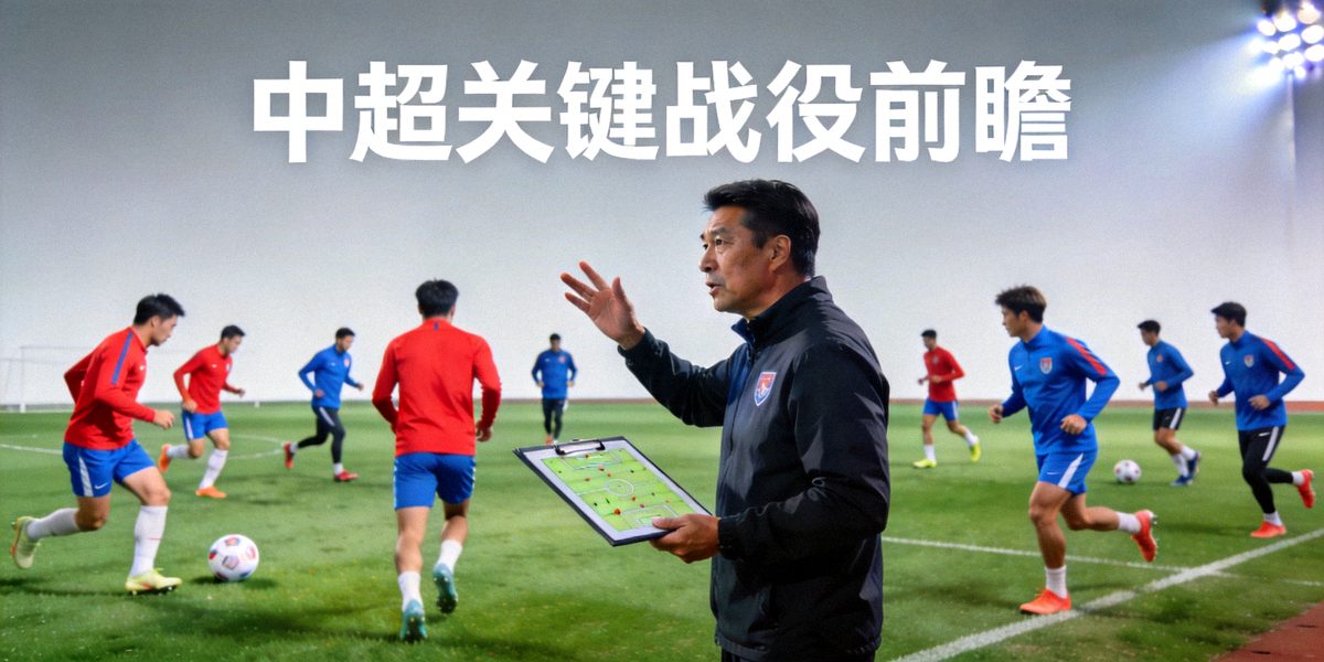 中超关键战役前瞻：球员在训练中认真备战，教练在场边指导